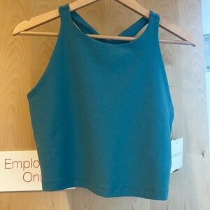 Beyond Yoga NEW spacedye refocus raceback crop top Deep Aqua